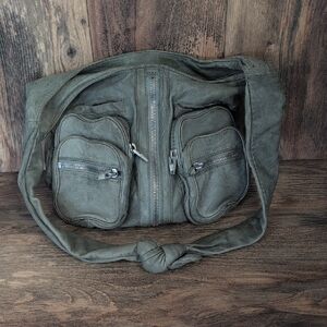 Alexander Wang Olive Green Lambskin Leather Crossbody Shoulder Donna Bag Purse